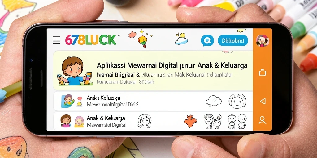 Antarmuka aplikasi 678LUCK yang menarik untuk anak mewarnai.